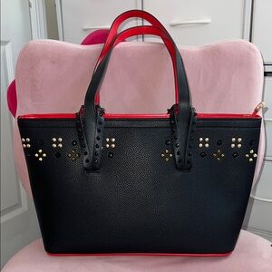 Black and Red Tote Bag